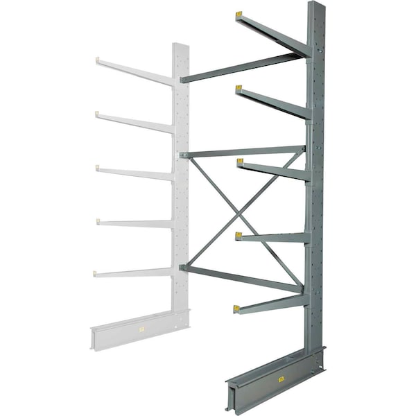 Global Industrial Single Sided Heavy Duty Cantilever Add-On Rack, 2in Lip, 72inWx50inDx120inH 320824A - main